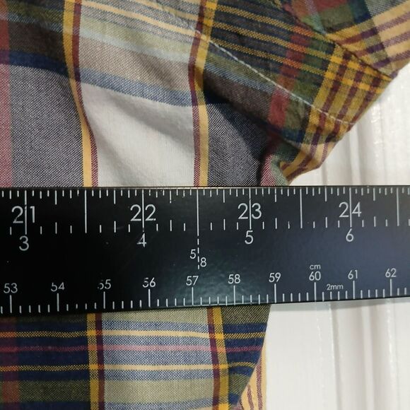 Ralph Lauren L Classic Fit Yellow Plaid Short Sleeve Button-Down Shirt - Picture 8 of 8